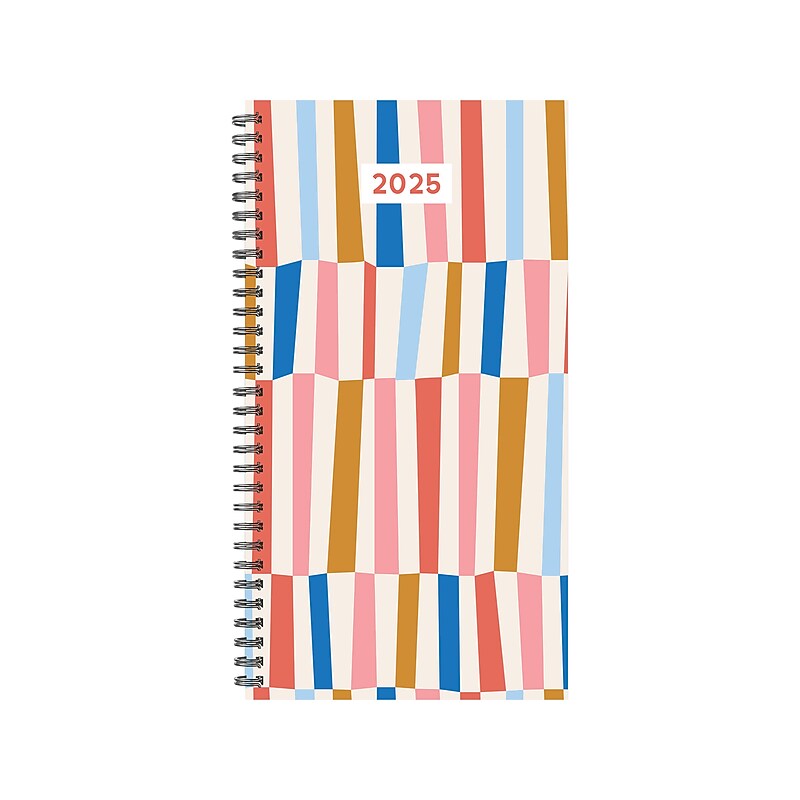 2025 Willow Creek Modern Stripe 3.5" x 6.5" Weekly & Monthly Planner, Paper Cover, Multicolor (48542X) image 1