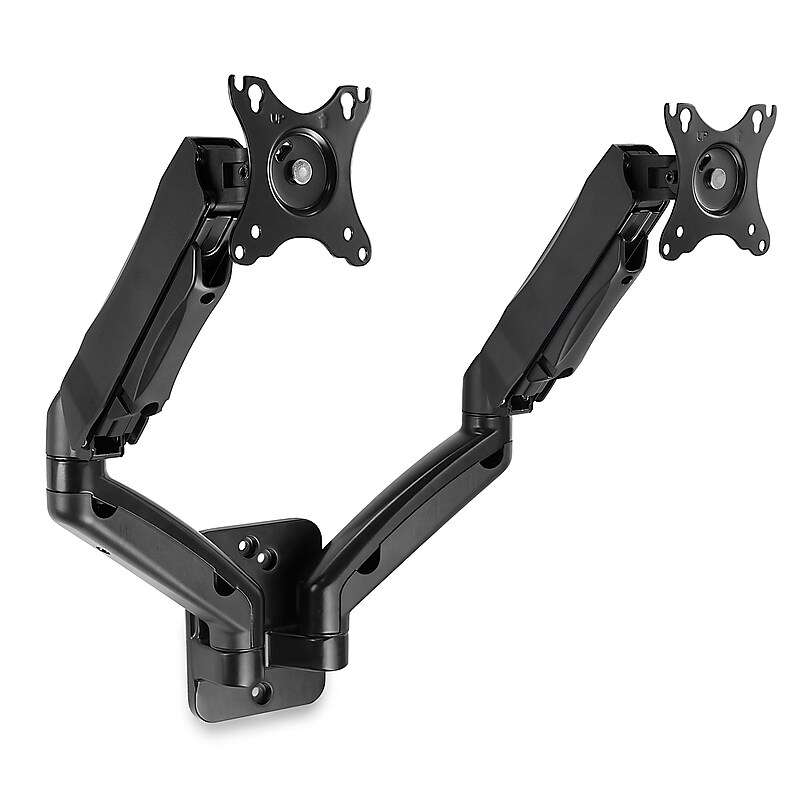 Mount-It! Dual Arm Monitor Wall Mount for 17" to 27" Screens, Holds 14.3lbs., Black (MI-766) image 1