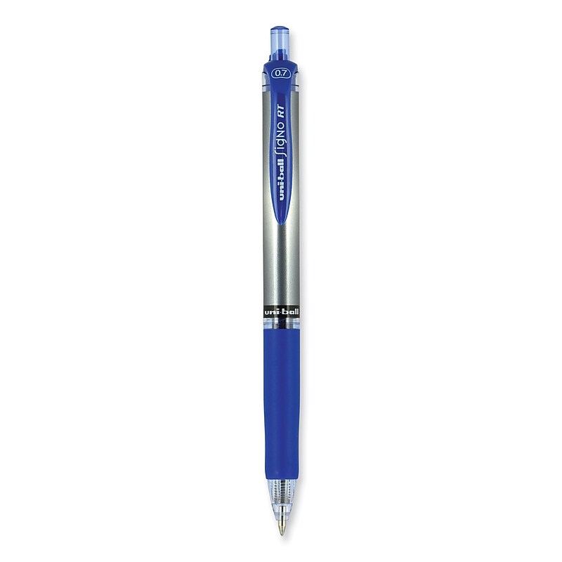 Uni-ball Signo RT Retractable Gel Pen, Medium Point, 0.7 mm, Blue Ink, Dozen (UBC65941) image 1