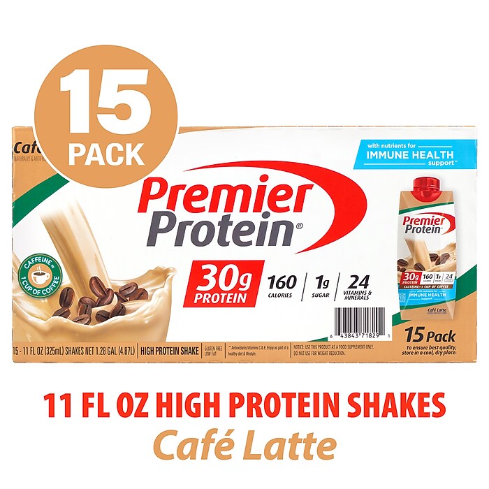 Premier Protein Cafe Latte Protein Shake, 11 oz., 15/Pack (220