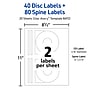 Avery Inkjet CD Labels, Matte White, 2 Labels/Sheet, 20 Sheets/Pack, 40 Labels/Pack (8212)~#|#~2F39658D-05BB-470D-8E144ABC0495548D_sc7