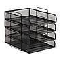 Mind Reader 4-Tier Stackable Paper Desk Tray, Metal Mesh, Black, 4/Pack (BSTACK4-BLK)~#|#~2F3A97FA-2837-4FB3-99E41E6AE27EAAEF_sc7