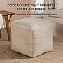 Anji Mountain Mojave Ivory Fabric Square Pouf Ottoman (AMBPF186-1818)~#|#~2F56761A-21FF-40EA-9307EB09FD8AD6FD_sc7