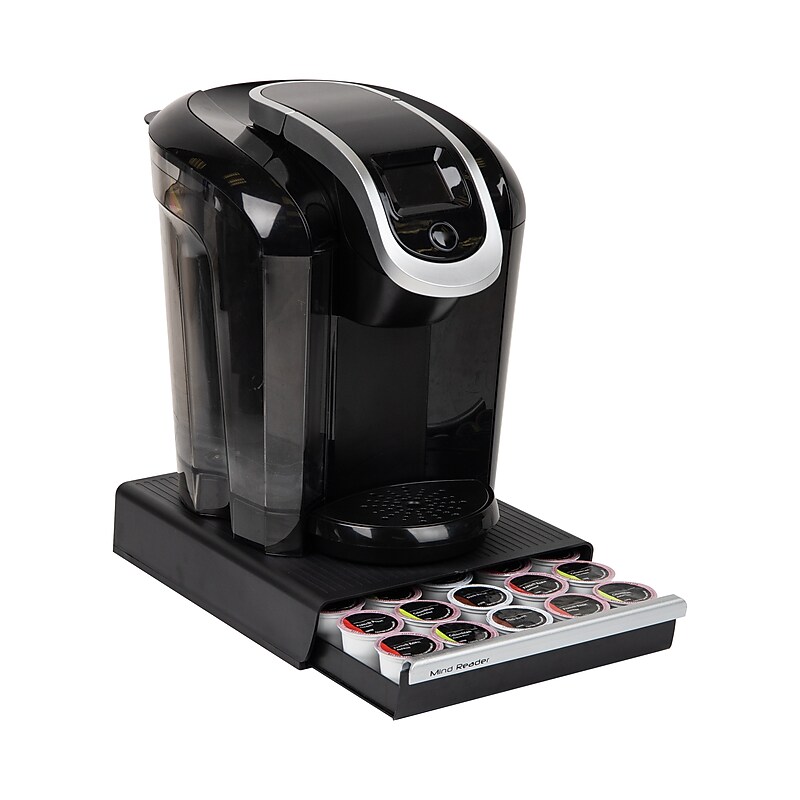 Mind Reader Plastic Coffee Pod Drawer Countertop Organizer, 30 Pod Capacity, Black (TRY30-BLK) image 1
