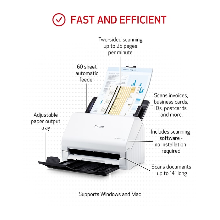 Canon imageFORMULA R30 USB Duplex Document Scanner, White Canon imageFORMULA R30 USB Duplex Document Scanner, White