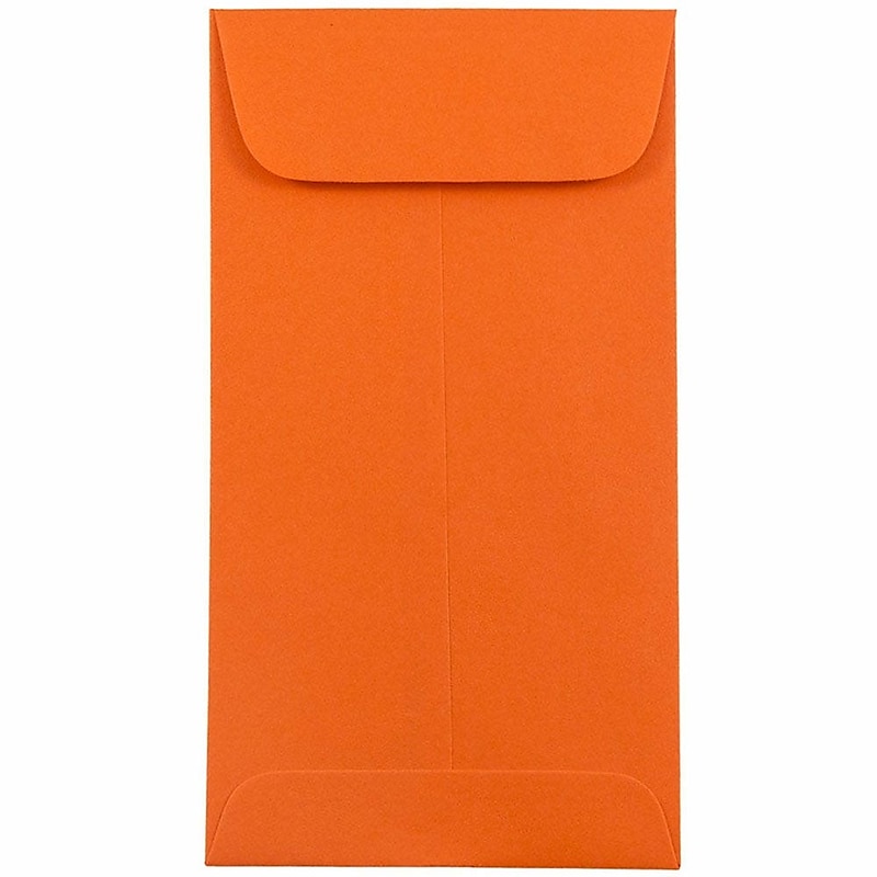 JAM Paper #7 Coin Envelopes, 3 1/2" x 6 1/2", Orange, 100/Pack (1526755d) image 1