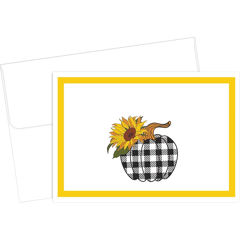 Great Papers Sunny Plaid Pumpkin Seasonal Stationery Kit, Multicolor, 50/Pack (2023052) image 1