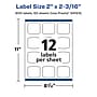 Avery Laser/Inkjet Multipurpose Labels, 2.1875" x 2", Glossy Clear, 600/Box (94124)~#|#~2F685D6B-8965-4873-A807220ECAC7792C_sc7