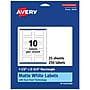 Avery Laser/Inkjet Rectangle Multipurpose Labels, 1.5" x 2.75", Matte White, 250 Labels/Pack (94230)~#|#~2F6A043A-E323-4B38-903549D88696C822_sc7