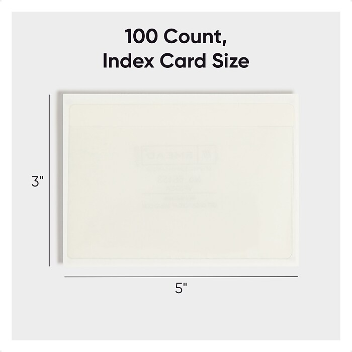 Smead Self-Adhesive Poly Binder Pockets, Index Card Size, Clear