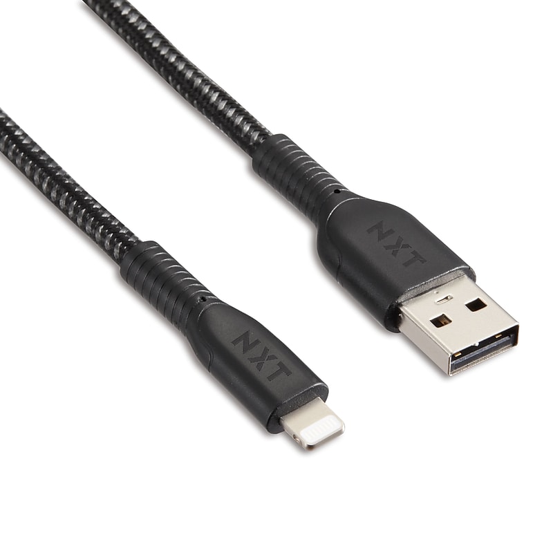 NXT Technologies™ 10 Ft. Braided Lightning to USB Cable, Black (NX60462) image 1