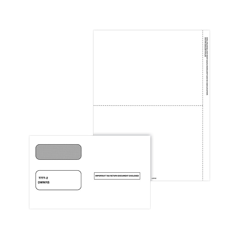 ComplyRight 2024 1099-MISC Tax Form Envelopes/Recipient Copy Only, 3-Part, 50/Pack (6112E) image 1