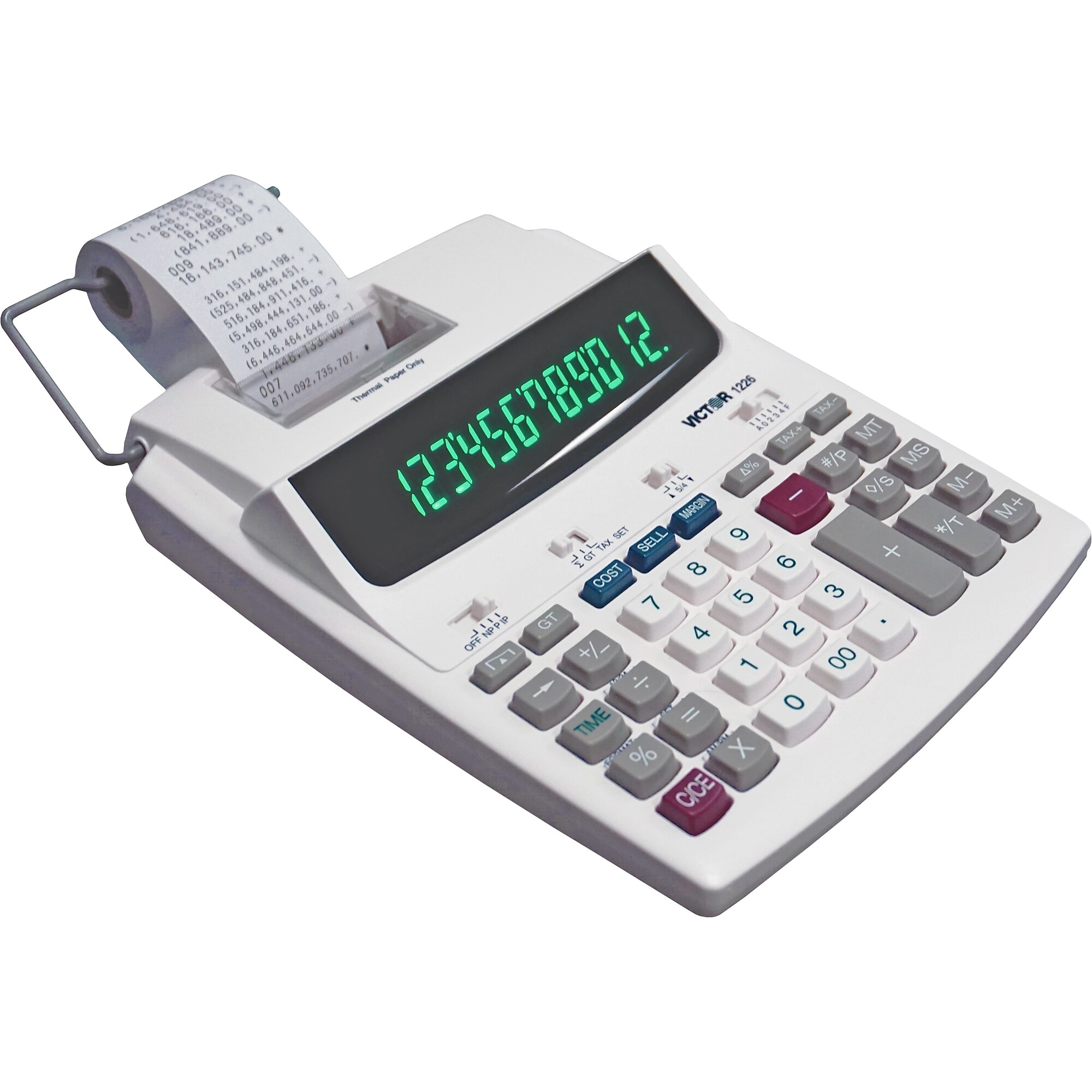 Victor 12-Digit Basic Calculator with Thermal Printer, White (1226) Sansujyuku sansujyuku.com
