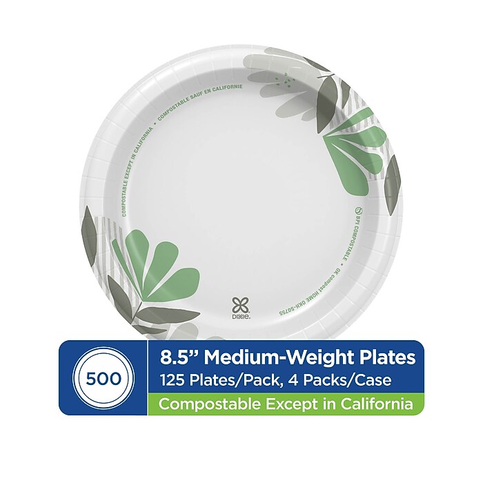 Dixie Pathways 8 1/2” Paper Plates, Multicolored, 500/Carton