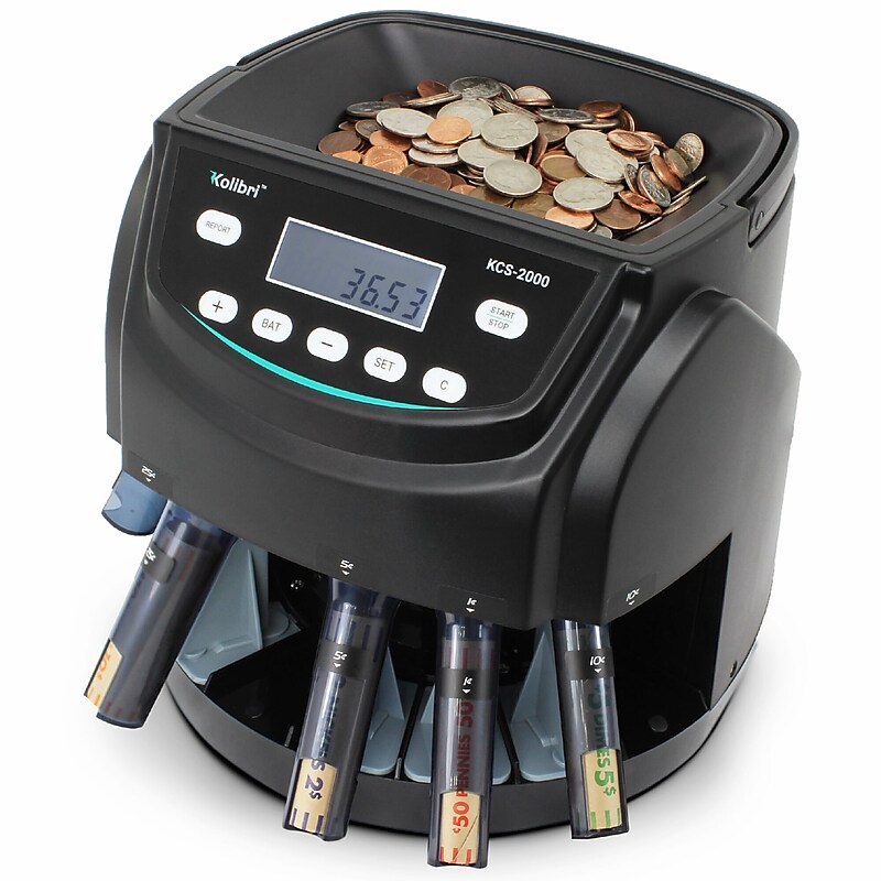 Kolibri KCS-2000 Coin Sorter, 4 Compartments, Black (KCS-2000) image 1