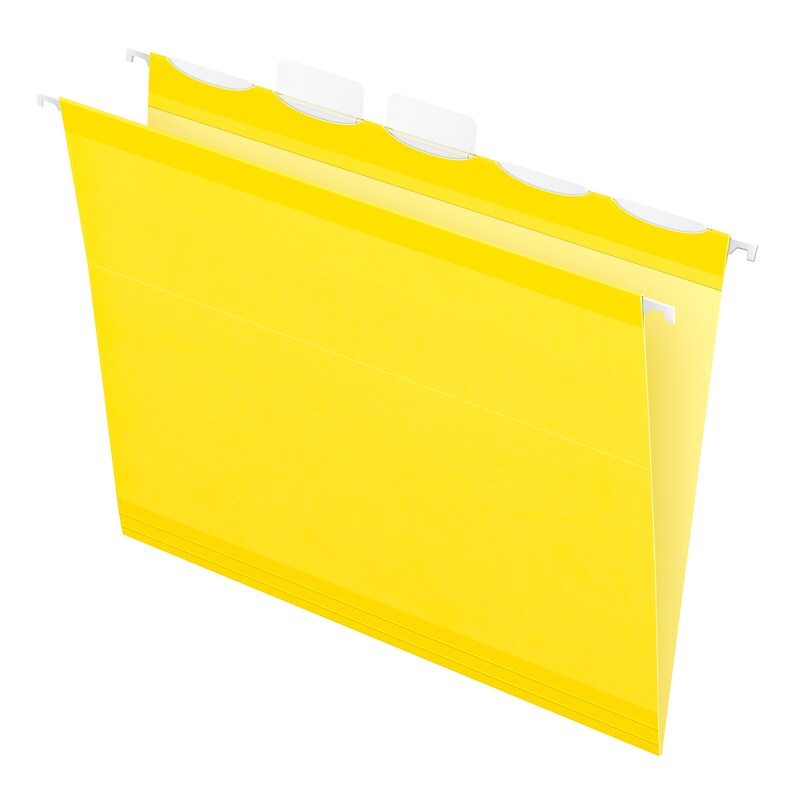 Pendaflex Ready-Tab Reinforced Hanging File Folder, 5-Tab, Letter Size, Yellow, 25/Box (42624) image 1