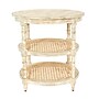 Storied Home 23.5"Dia. Wooden Round End Table, 2 Shelves, Distressed White (EC0199)~#|#~2F99408F-6908-4C2A-98BD2D12E574453A_sc7