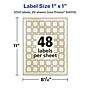 Avery Laser/Inkjet Square Pearlized Labels, 1" x 1", Ivory, 1,200 Labels/Pack (94103)~#|#~2FA018E4-322F-4CC5-BF4D3CEC01421EC1_sc7