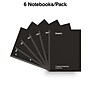 Staples 1-Subject Notebook, 8" x 10.5", College Ruled, 70 Sheets, Black, 6/Pack (ST58374C)~#|#~2FA1014A-CEE6-458D-83C29F8BDA50EA7D_sc7