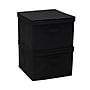 Household Essentials Medium Stackable Folding Fabric Square KD Storage Box, 10" x 15"x 15", 39 Qt., Black, 2/Pack (7617-1)~#|#~2FA62DCC-3876-4C39-905831A34F77E044_sc7