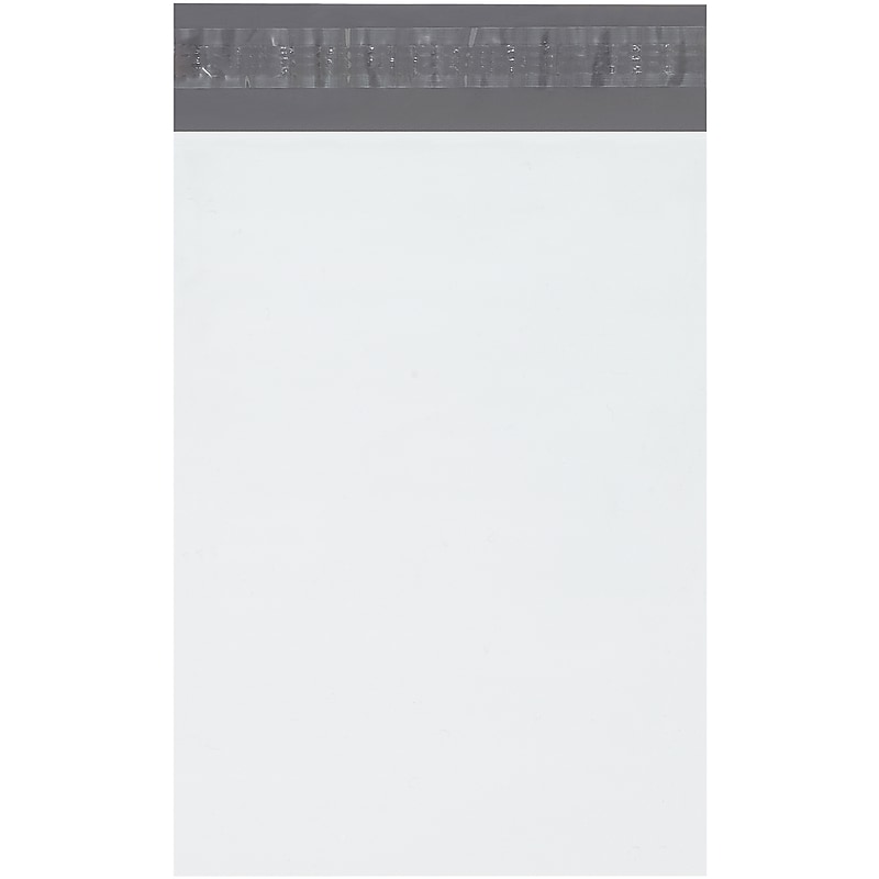 7.5" x 10.5" Self-Sealing Poly Mailer, White, 1000/Carton (B872) image 1