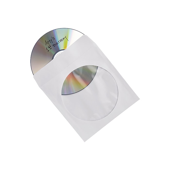 Verbatim Sleeve for CD/DVD, White, 50/Box (70126) | Staples