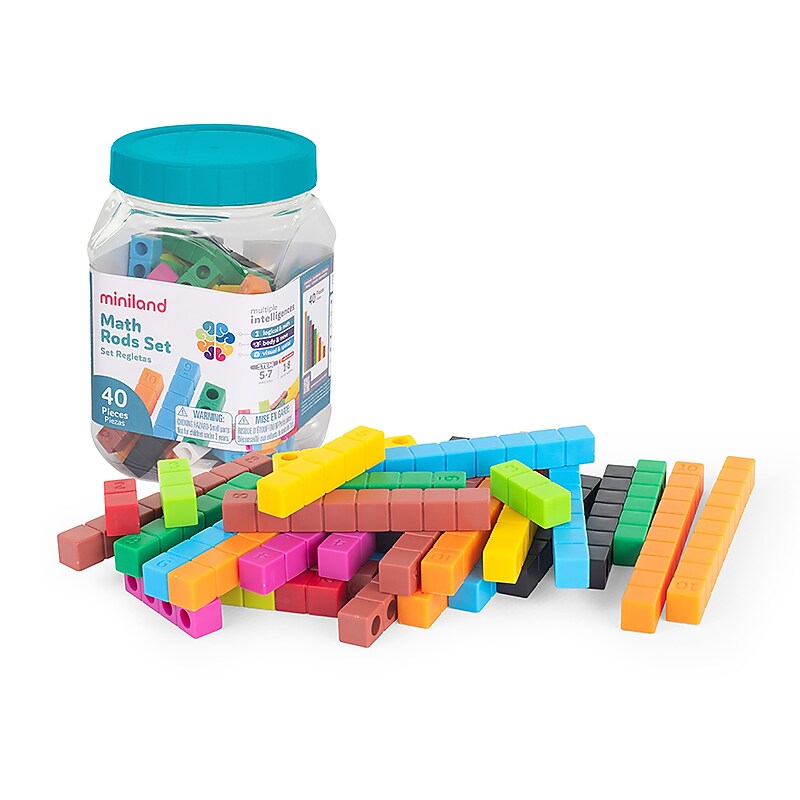 Miniland Math Rods Set, Multicolored, 40/Set (MLE95165) image 1
