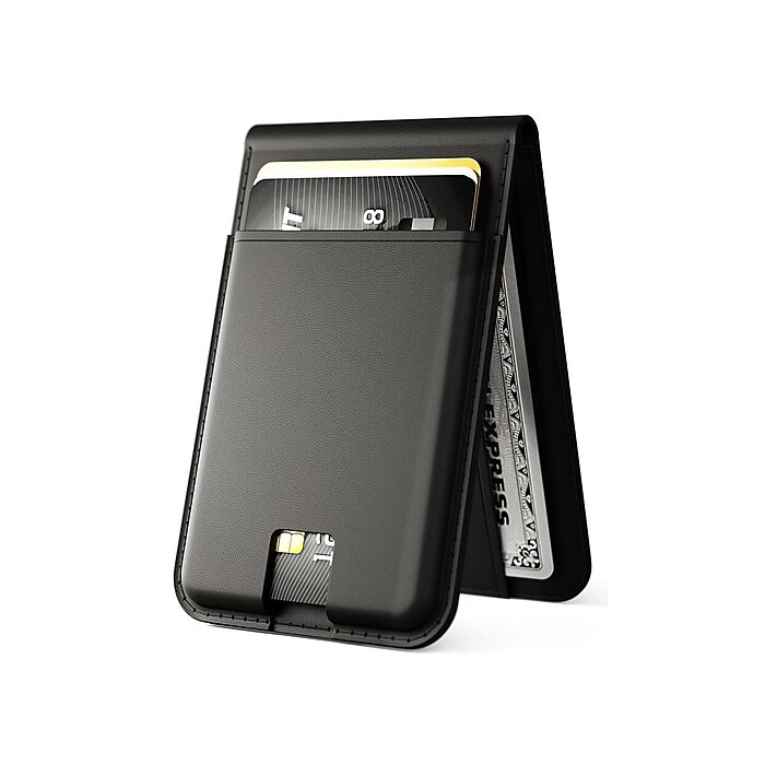 JOURNEY EZMO Magnetic MagSafe Wallet and Phone Stand, Black