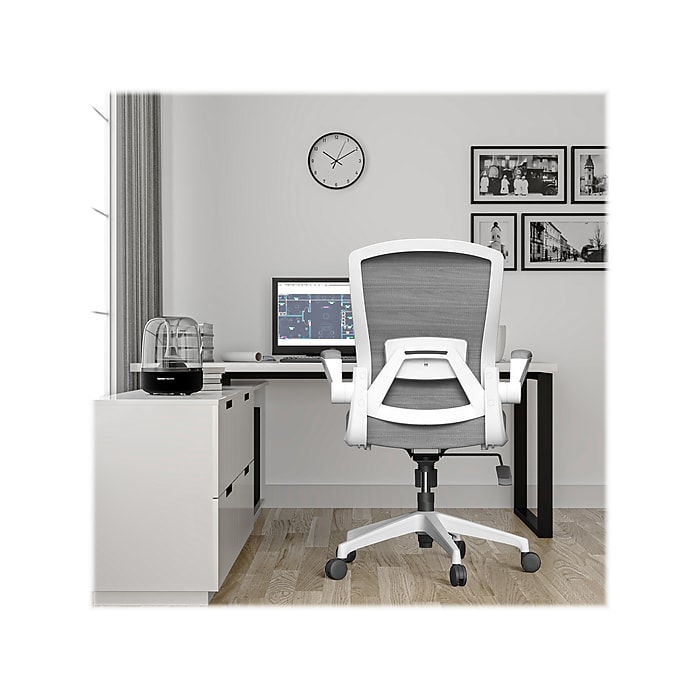 RAYNOR GROUP ION Fabric Task Chair, Gray/White (ION-WH-GRY) Staples