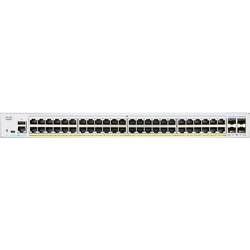 Cisco Business 350 Series 52-Port Gigabit Ethernet Managed Switch, Silver (CBS350-48FP-4X-NA) image 1