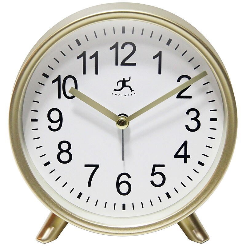 Infinity Instruments Table Clock, Plastic/Glass, 5.5" (15684GD-4360) image 1