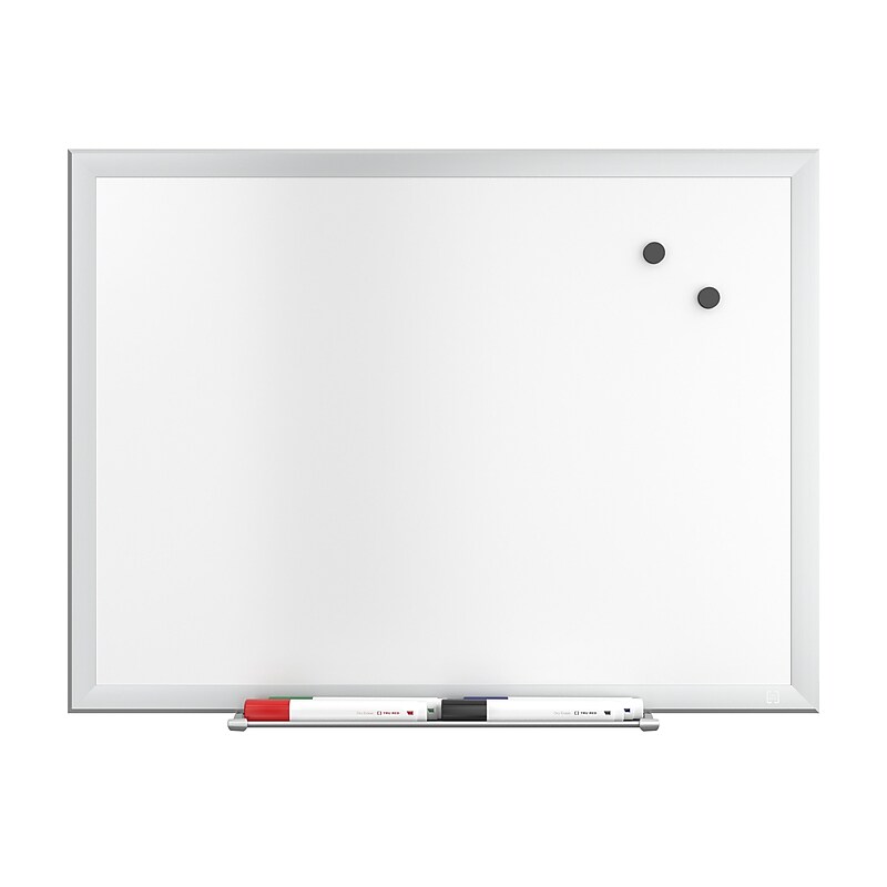 TRU RED™ Magnetic Steel Dry Erase Board, Satin Frame, 2' x 1.5' (TR61168) image 1