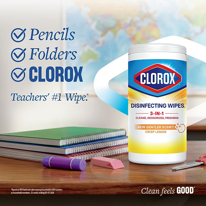 Clorox Value Pack Disinfecting Wipes, Fresh/Crisp Lemon Scent, 35