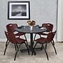 Regency 42" Laminate Round Table with 4 M Stacker Chairs, Burgundy and Gray (TKB42RNDGY47BY)~#|#~2FC4F939-053B-459A-A1BDBAC799B8A784_sc7