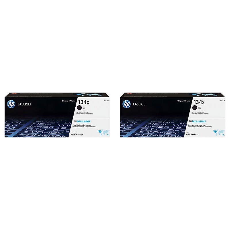 HP 134X Black High Yield Toner Cartridge, 2/Pack (HP134X2PK-VB) image 1