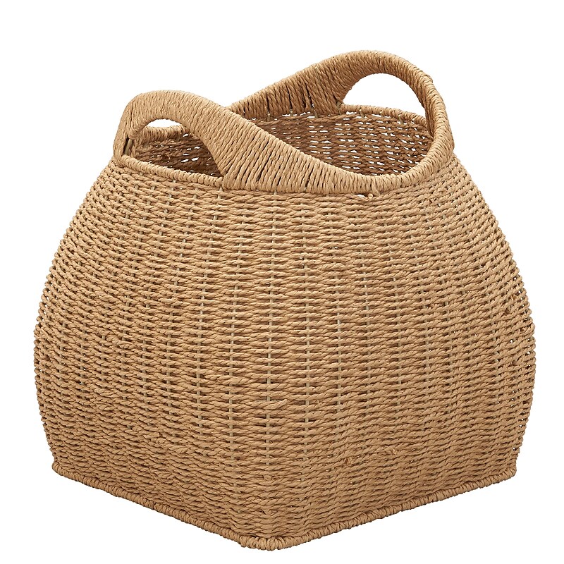 Household Essentials Woven Storage Wicker Basket with Handles, Natural (ML-7212) image 1