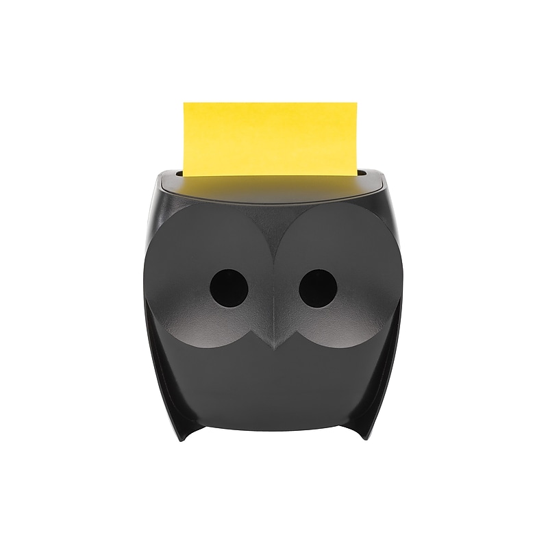 Post-it Pop-up Owl Design Dispenser for 3" x 3" Notes, Black (OWL-330-BK) image 1