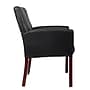 Boss Office Products Box Arm Faux Leather Guest Chair, Black/Mahogany (B619)~#|#~2FE4421B-FBFF-4FB2-A89E4C292C82925E_sc7