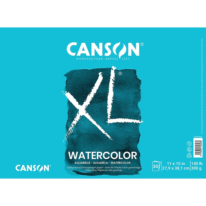 Canson XL Series 15" x 11" Watercolor Sketch Pad, 30 Sheets/Pad (MCXC10051094203) image 1