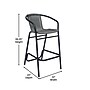 Flash Furniture Lila Indoor-Outdoor PE Rattan Restaurant Barstool, Gray, 2/Pack (2SDA632032RGY)~#|#~2FE655EE-4F6F-4EE6-841BE0C0E041BDAF_sc7