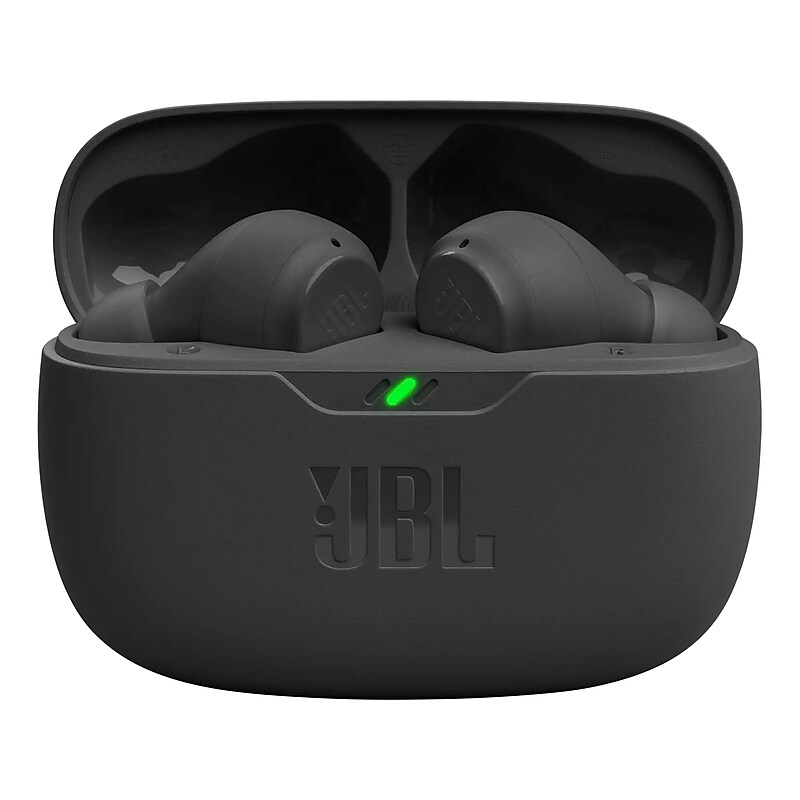 JBL Vibe Beam Wireless Earbud Headphones, Bluetooth, Black (JBLVBEAMBLKAM) image 1