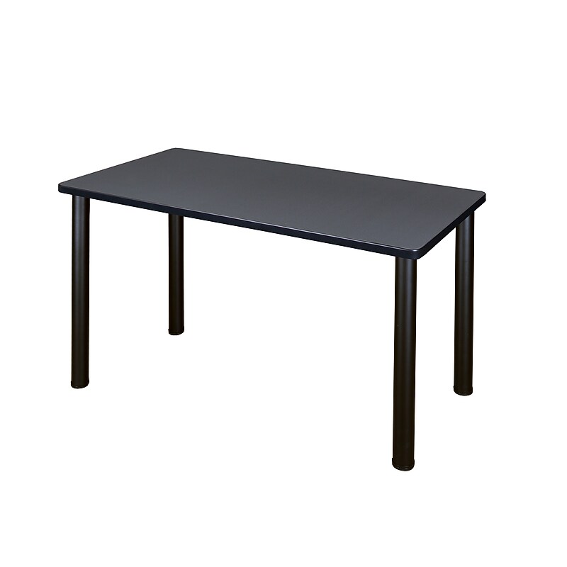 Regency Kee Training Table, 24"D x 42"W, Grey/Black (MT4224GYBPBK) image 1