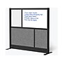 Luxor Workflow Series 4-Panel Freestanding Modular Room Divider System Starter Wall with Whiteboard, 48"H x 53"W, Black/Gray~#|#~2FF25CFB-B100-49D5-8F380C9111B15547_sc7