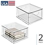iDESIGN Small Stackable Plastic Storage Bin, Clear (27983M2)~#|#~2FFB7820-3CD1-46DC-B5374313863235EB_sc7