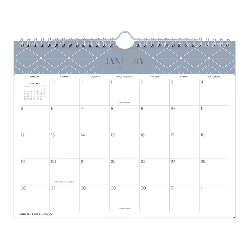 2025 Blue Sky Chevy Fog 11" x 8.75" Monthly Wall Calendar, Gray/White (152187) image 1