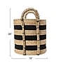 Household Essentials Handwoven Cattail Braided Handle Basket Decorative Storage Organizer, Natural/Black (HHML-6730)~#|#~3002F425-5CA5-4E1A-98F54DC142E08B87_sc7