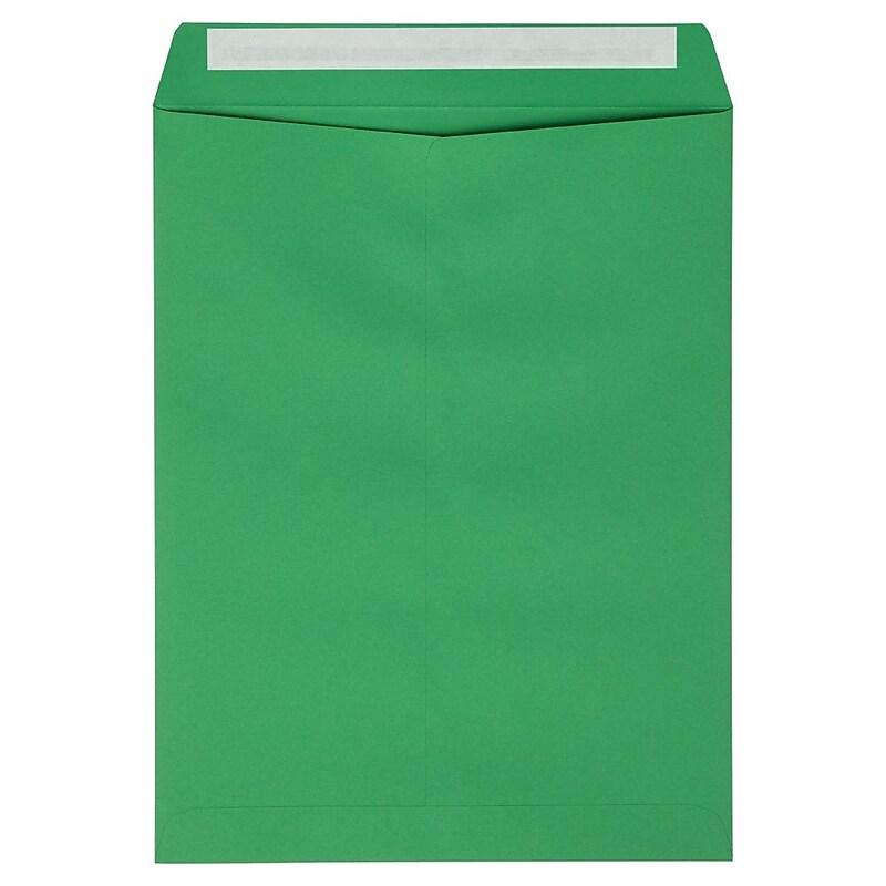JAM Paper 9 x 12 Open-End Envelopes in 80 lb. Holiday Green, 50/Pack (FE-7280-12-50) image 1