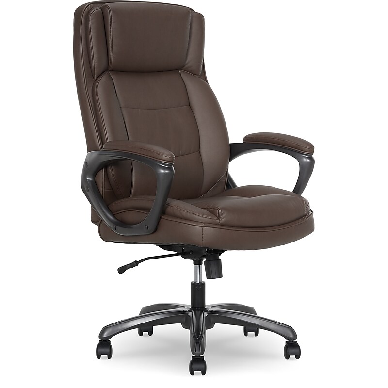 Thomasville Lansing Ergonomic Polyurethane Big & Tall Chair, 400 lb. Capacity, Dark Walnut Brown (52398-DBRN) image 1