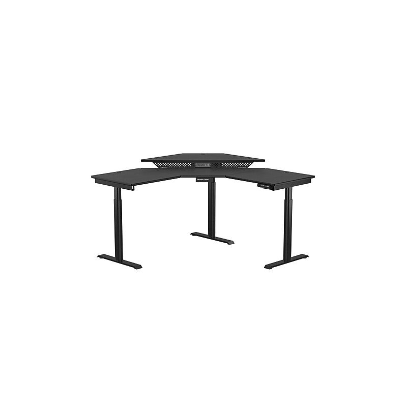 VersaDesk PowerLift 60"W Electric Corner Adjustable Standing Desk, Black (PLCSD6060-BB-APP) image 1