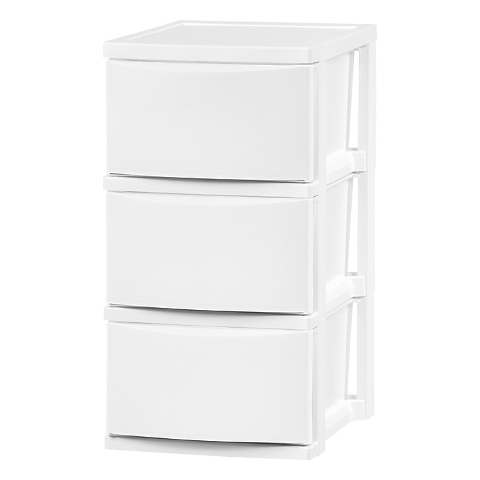 Iris Stackable Narrow Chest, 3 Drawer, White, 2/Pack (540011